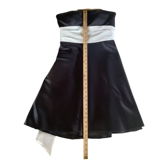 Bill Levkoff Bridemaids Dress Satin Brown NEW Black White 8 - Picture 4 of 6